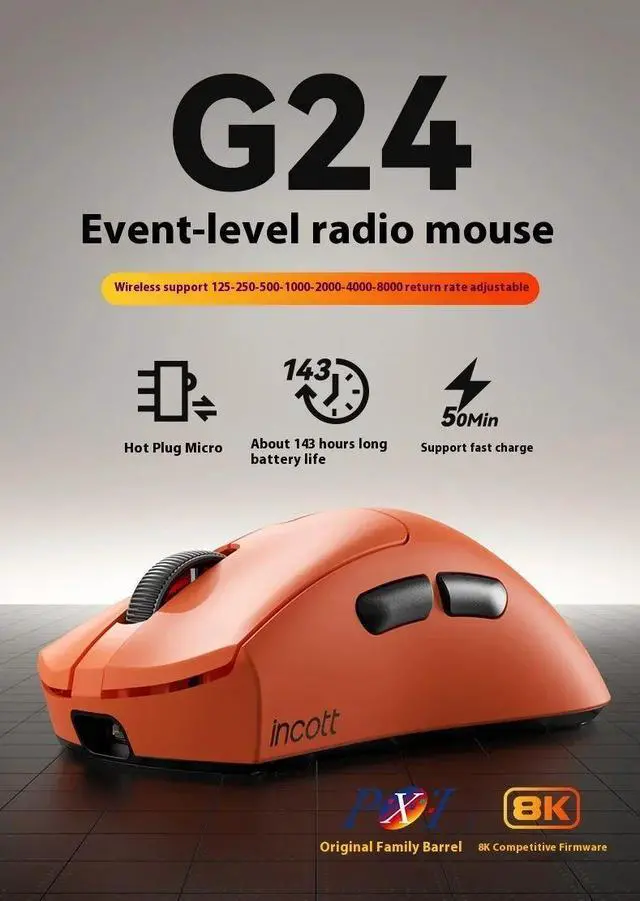Main image of G24 Pro Dual-Mode Wireless Mouse PAW3950 Sensor 26KDP