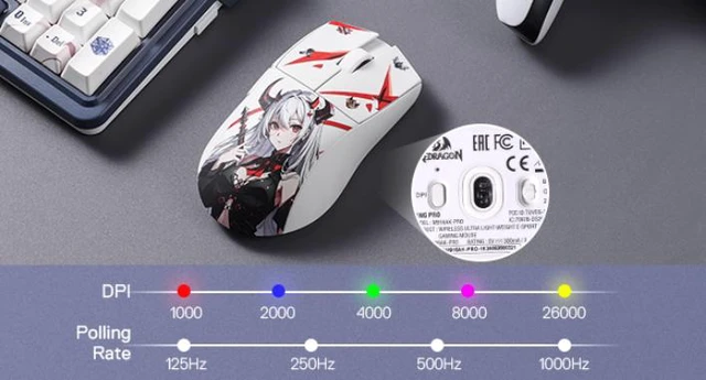 Alt view image 3 of 7 - Redragon M916AK PRO 3-Mode Anime 42G Ultra-Light 26K DPI Ful