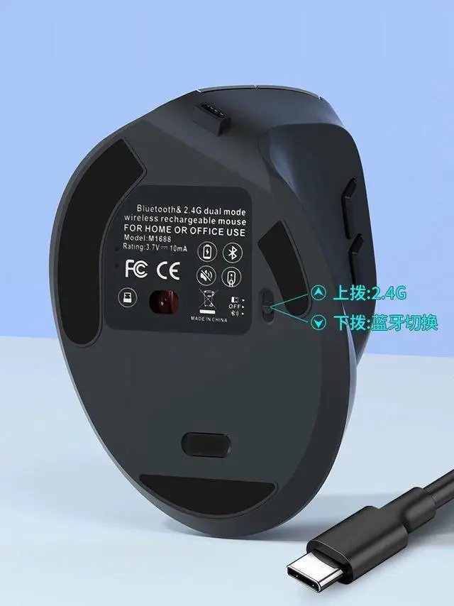 Alt view image 4 of 7 - Vertical Mouse Wireless Bluetooth5.0 2.4G Ergonomic Mice 160