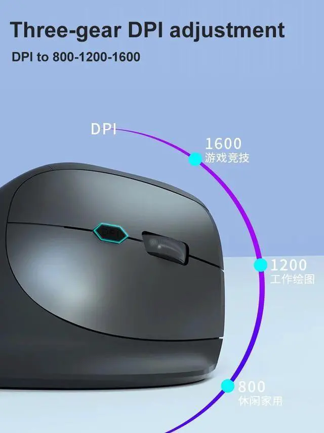 Alt view image 3 of 7 - Vertical Mouse Wireless Bluetooth5.0 2.4G Ergonomic Mice 160