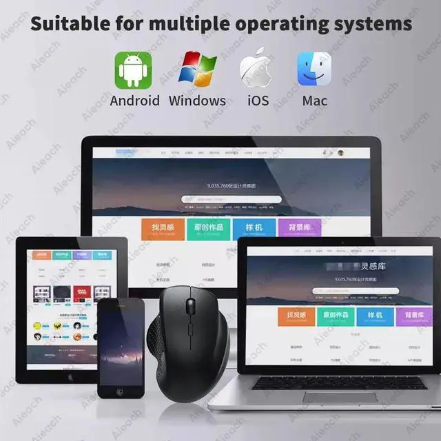 Alt view image 4 of 7 - MDNG Wireless Bluetooth Mouse Dual Mode 2.4G+BT for Windows