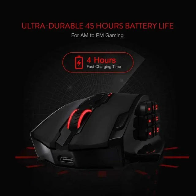 Alt view image 6 of 7 - Redragon M913 Gaming 16000 DPI Wired 2.4Ghz Wireless RGB Opt