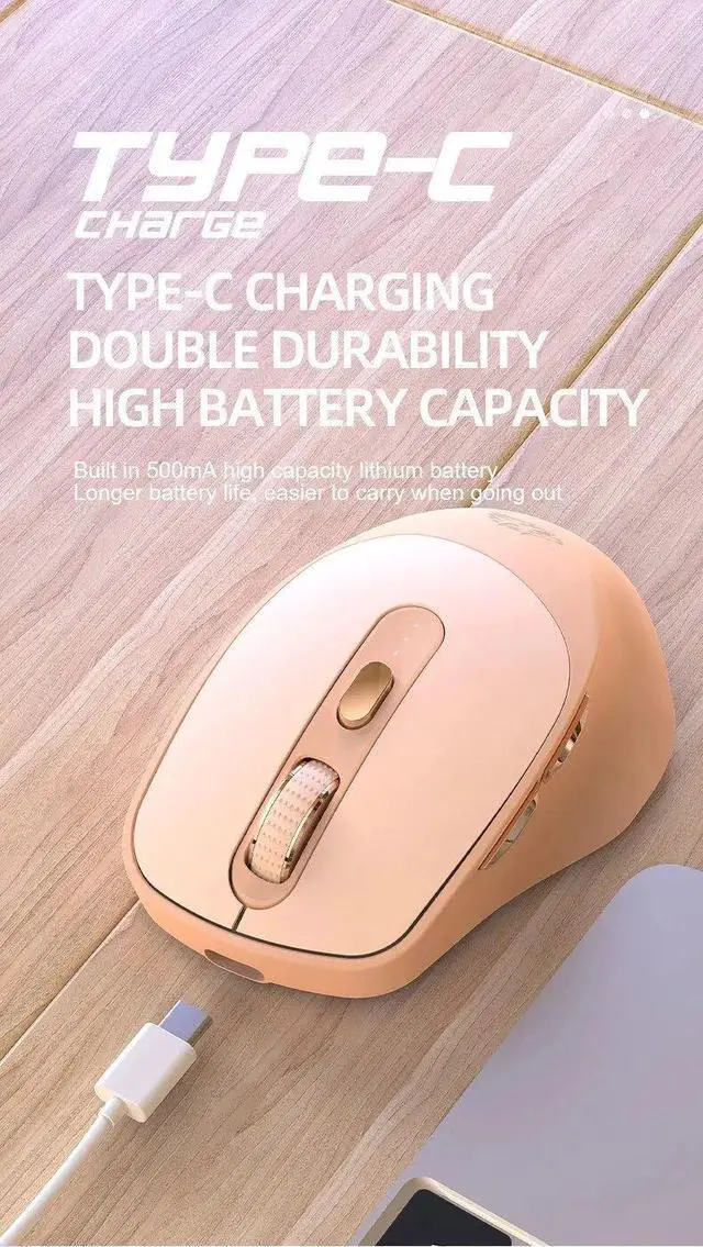 Alt view image 5 of 7 - X7 Wireless Mouse 2.4G Bluetooth Mice with Battery Indicator