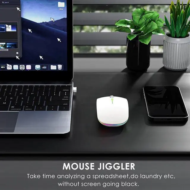 Alt view image 2 of 7 - 2.4G+Bluetooth Wireless Mouse Backlight Jiggler Mouse Rechar