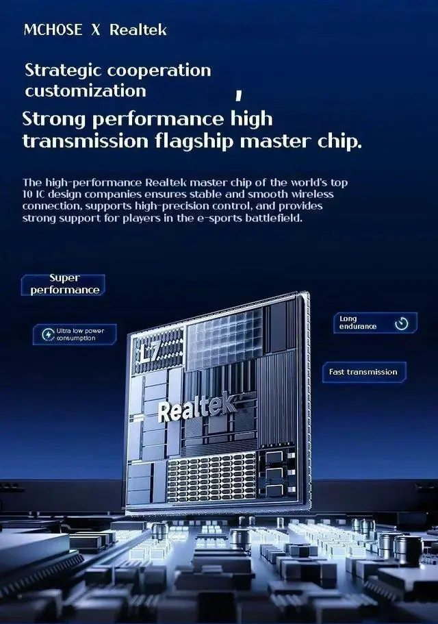 Alt view image 4 of 7 - MCHOSE L7 Pro Ultra PAW3395 8K Three Mode Mouse 2.4g Wireles