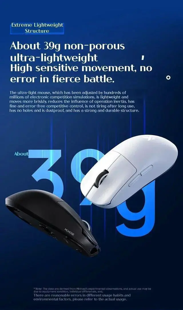 Alt view image 7 of 7 - MCHOSE L7 Pro Ultra PAW3395 8K Three Mode Mouse 2.4g Wireles