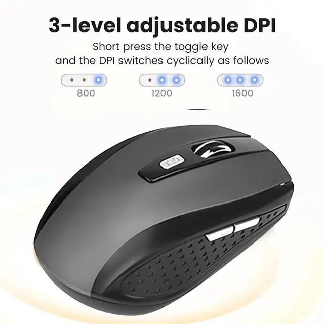 Alt view image 5 of 7 - Wireless Mouse Ergonomics Mouse 2.4G Portable Mobile Optical