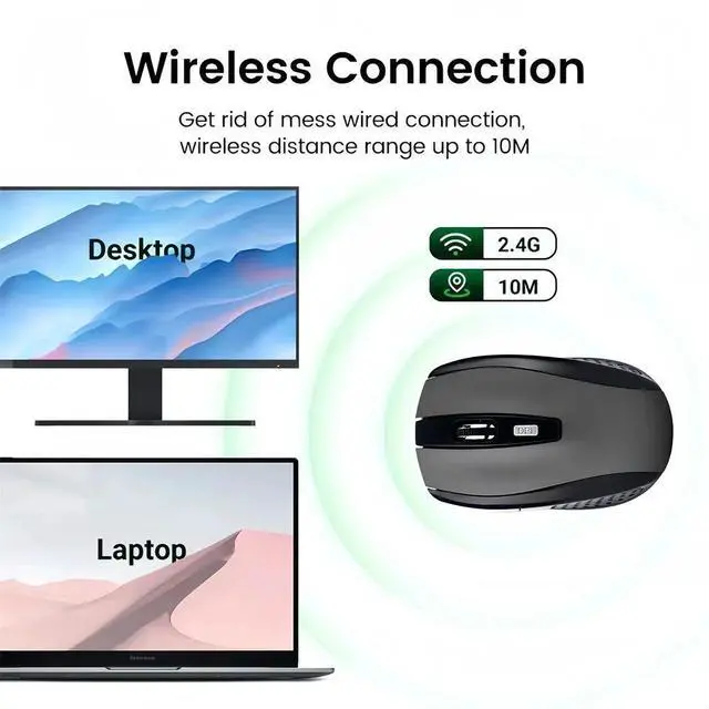 Alt view image 4 of 7 - Wireless Mouse Ergonomics Mouse 2.4G Portable Mobile Optical