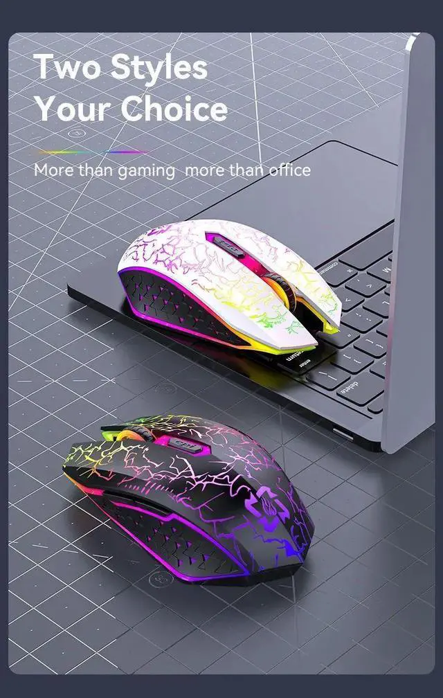 Alt view image 3 of 7 - Bluetooth 5.2 Mouse RGB 2.4G Wireless Mouse Dual-Mode Gaming