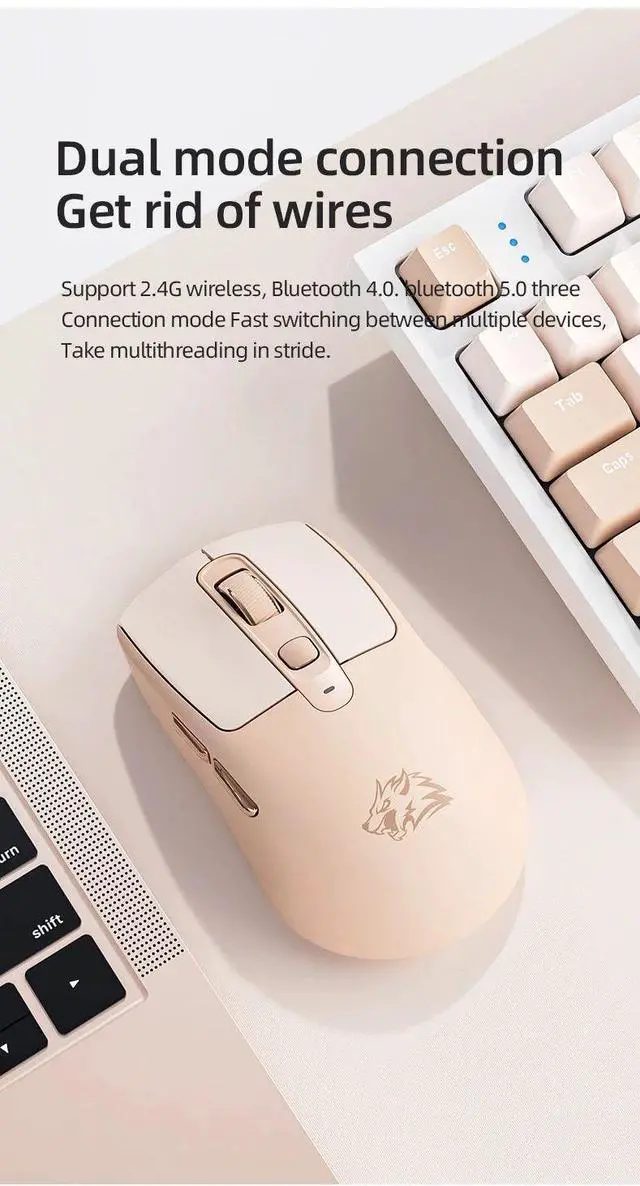 Alt view image 3 of 7 - Lightweight 2.4G wireless mouse, Bluetooth dual-mode, low-fr