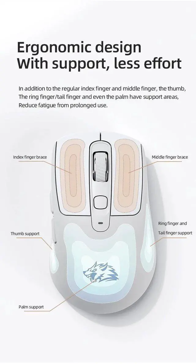 Alt view image 6 of 7 - Lightweight 2.4G wireless mouse, Bluetooth dual-mode, low-fr
