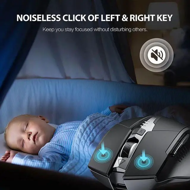 Alt view image 6 of 7 - INPHIC F1 2.4G Wireless Mouse 500mAh Ergonomic Rechargeable