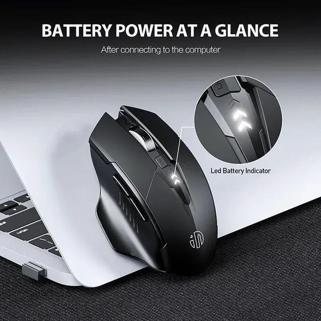 Alt view image 4 of 7 - INPHIC F1 2.4G Wireless Mouse 500mAh Ergonomic Rechargeable