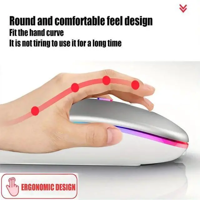 Alt view image 4 of 7 - Wireless Mouse Bluetooth and 2.4GHz Dual Modes Rechargeable