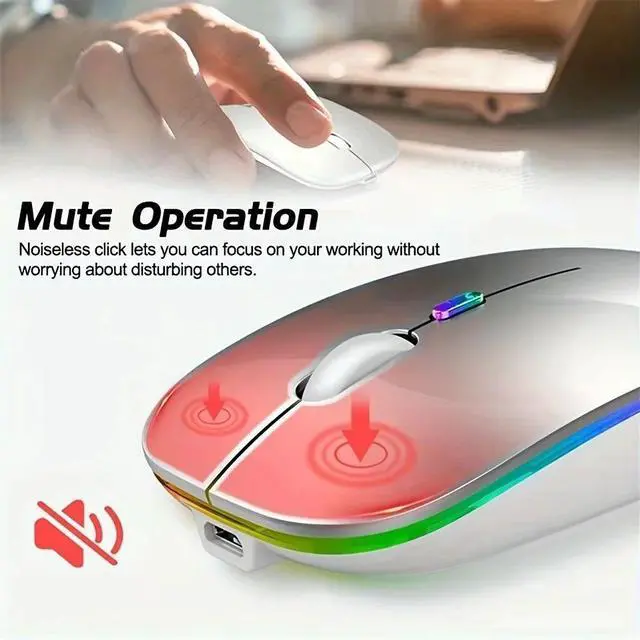 Alt view image 5 of 7 - Wireless Mouse Bluetooth and 2.4GHz Dual Modes Rechargeable