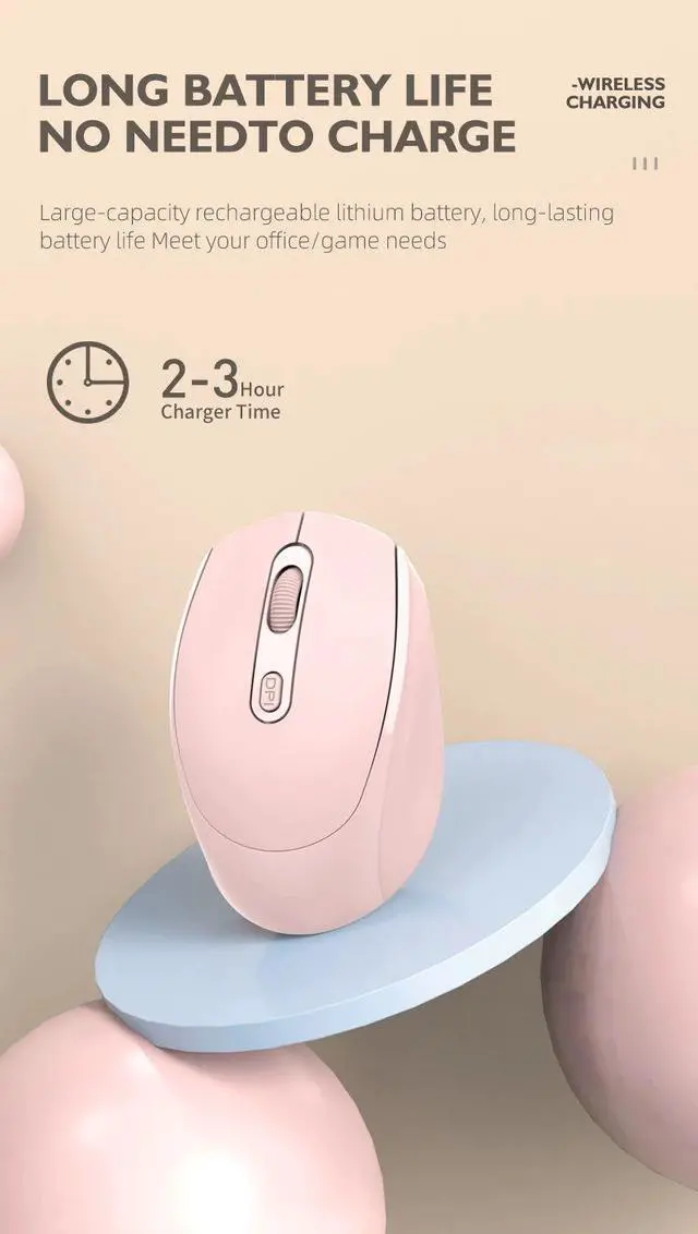 Alt view image 6 of 7 - Wireless Rechargeable Bluetooth 2.4G USB Mouse Silent 1600DP