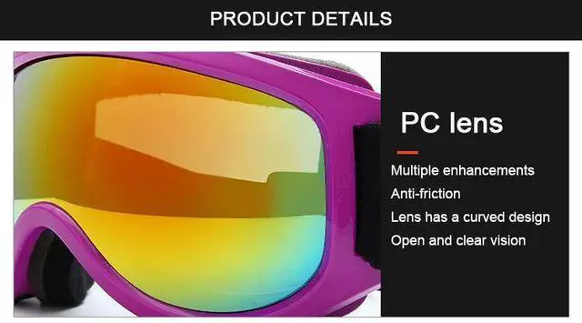 Alt view image 6 of 7 - Children's Ski Goggles UV400 Ski Glasses Single layer Girl S