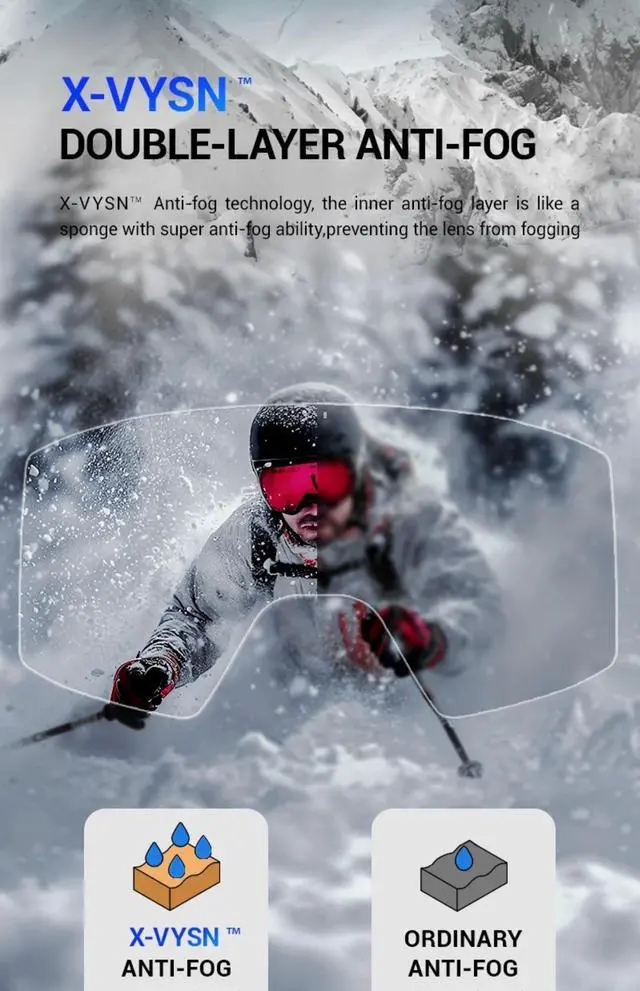 Alt view image 3 of 7 - Kapvoe Photochromic Snow Goggles Ski Snowboard Anti-Fog Mask