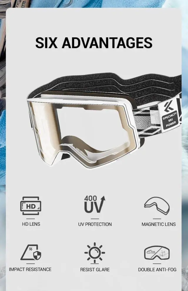 Alt view image 2 of 7 - Kapvoe Photochromic Snow Goggles Ski Snowboard Anti-Fog Mask