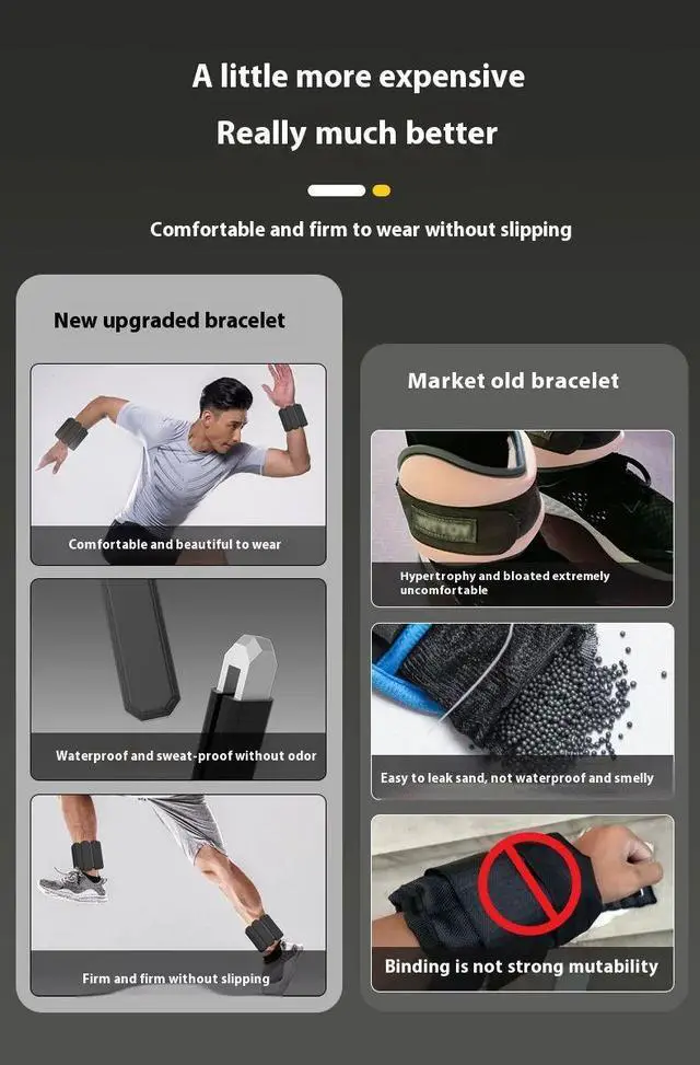 Alt view image 6 of 7 - 450/900g Wrist Weight Bracelet Adjustable Weights Wearable A