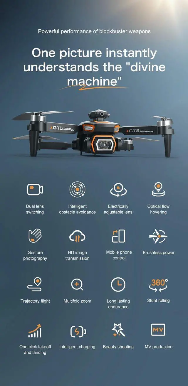 Alt view image 2 of 7 - New Mini GT5 brushless motor 6K professional HD camera Obsta