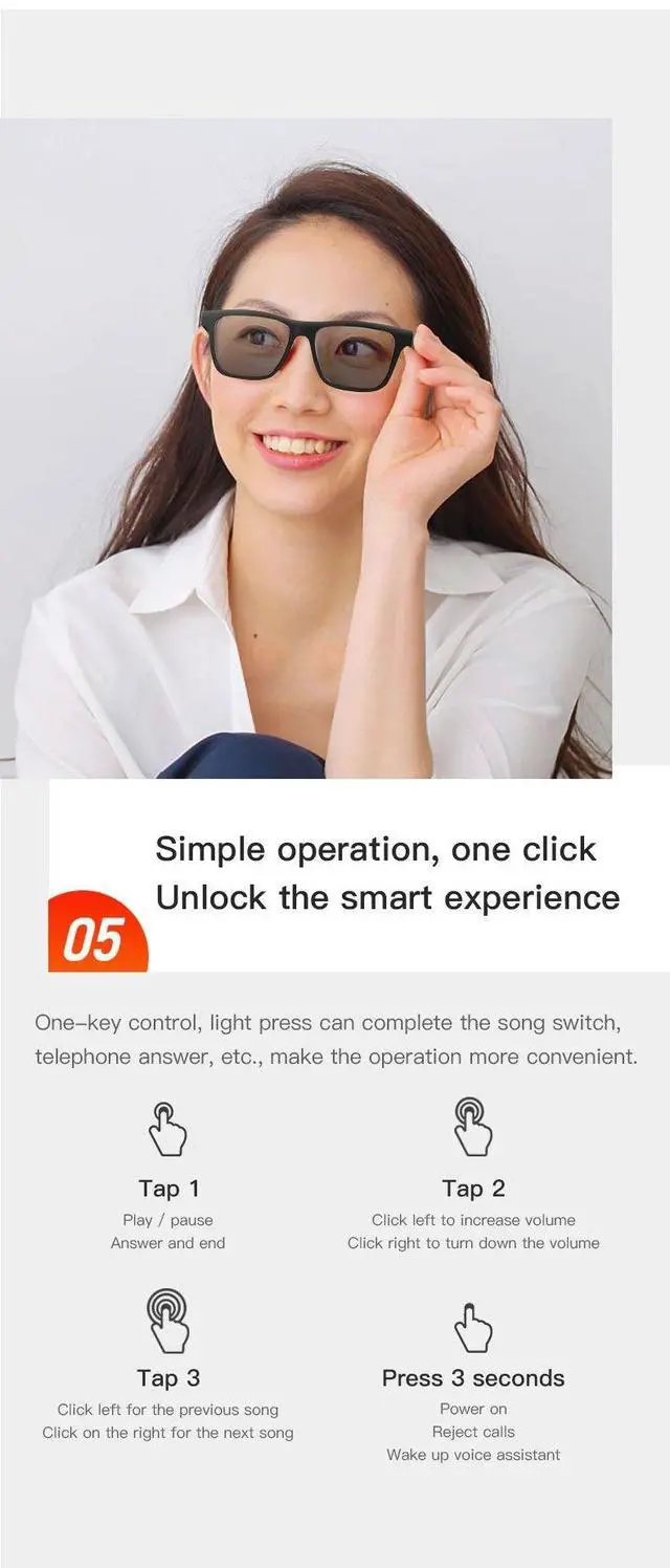 Alt view image 7 of 7 - 2025 E13PRO New Smart Glasses AI Translation Glasses Bluetoo