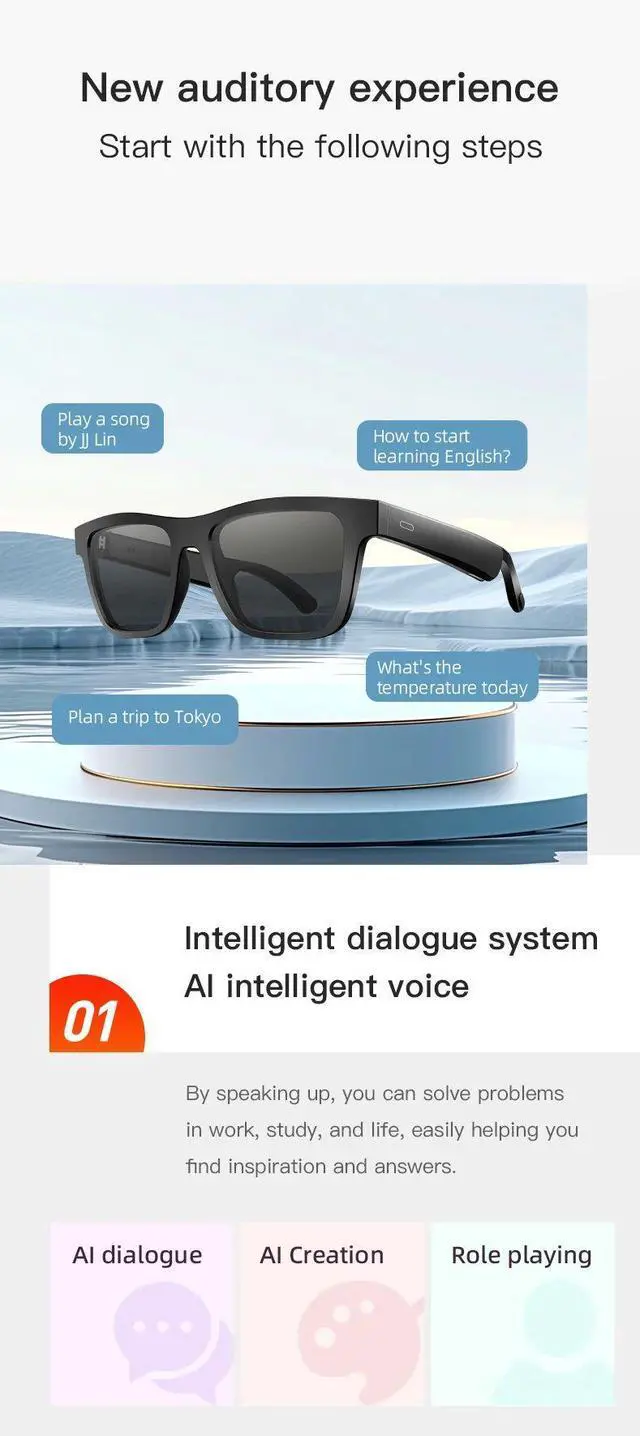 Alt view image 3 of 7 - 2025 E13PRO New Smart Glasses AI Translation Glasses Bluetoo