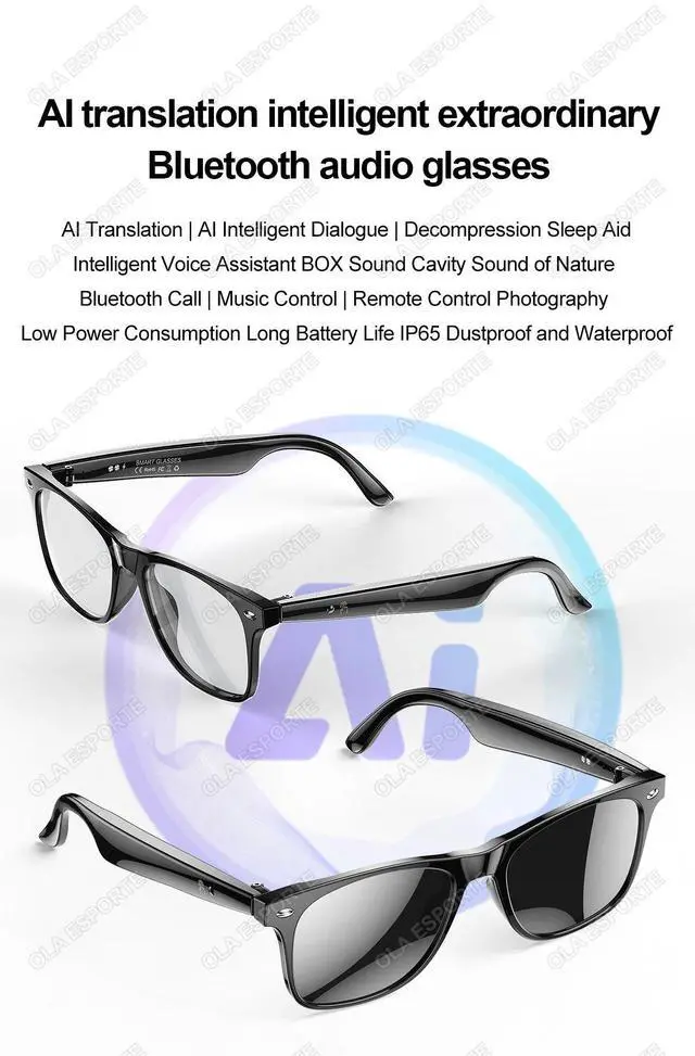 Main image of 2025 Blue Light Polarized Smart Glasses Bluetooth Call AI Re