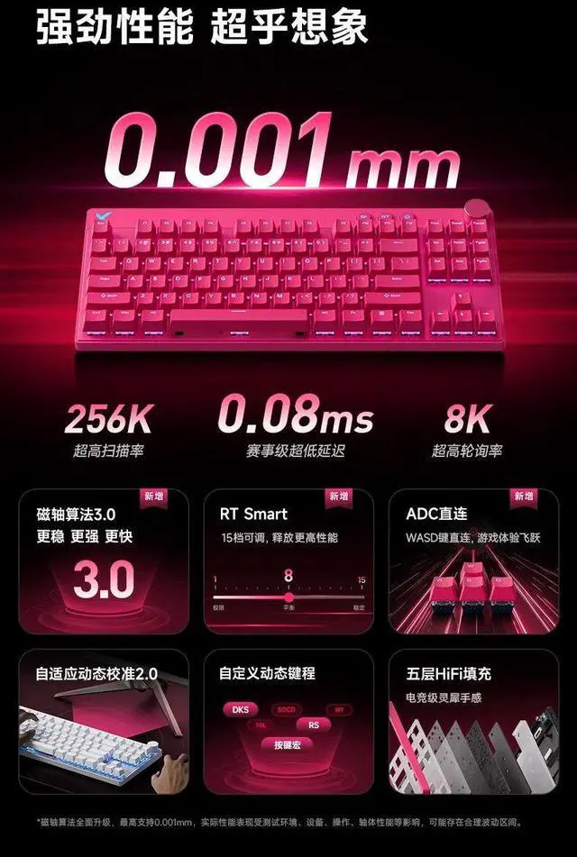 Alt view image 3 of 6 - NEW MCHOSE Mix 87 Magnetic Axis Mechanical Keyboard ARGB Lig