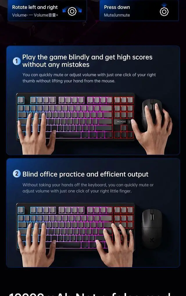 Alt view image 6 of 6 - Mchose G87 Mechanical Keyboard Tri-mode Wireless Gasket Stru