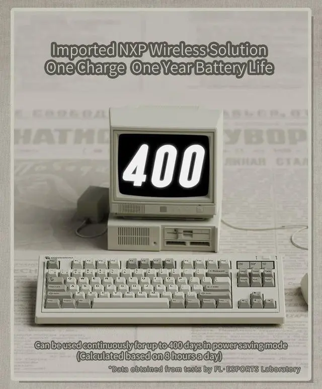 Alt view image 5 of 7 - FL·ESPORTS OG87/OG104 Retro Mechanical Keyboard NXP 87/104