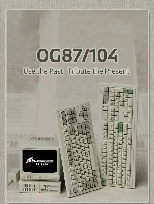 Main image of FL·ESPORTS OG87/OG104 Retro Mechanical Keyboard NXP 87/104