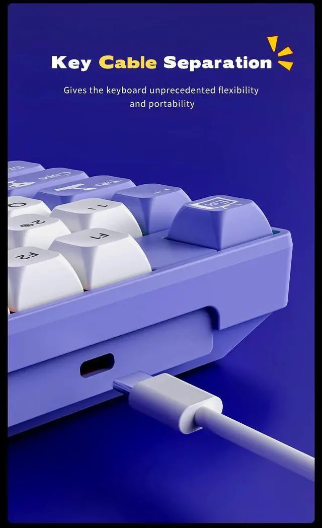 Alt view image 5 of 7 - Ajazz AK870 MC Mechanical Gaming Keyboard 75% Hot-Swappable