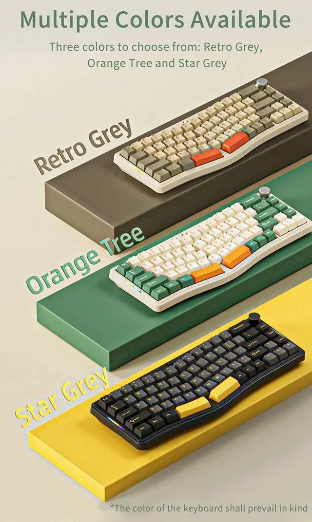 Alt view image 3 of 6 - Ajazz AKS068 Pro 68 keys Gaming Mechanical Keyboard RGB Ergo