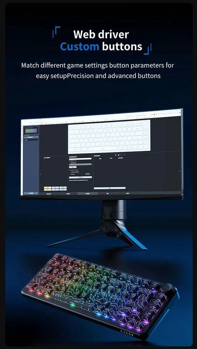 Alt view image 6 of 7 - AJAZZ AK820 Max Ultra HE Magnetic Switch Keyboard 75% Wirele