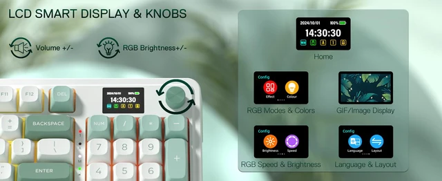 Alt view image 4 of 6 - Redragon K719 Wireless Gasket Gaming 95 Keys Mechanical Keyb