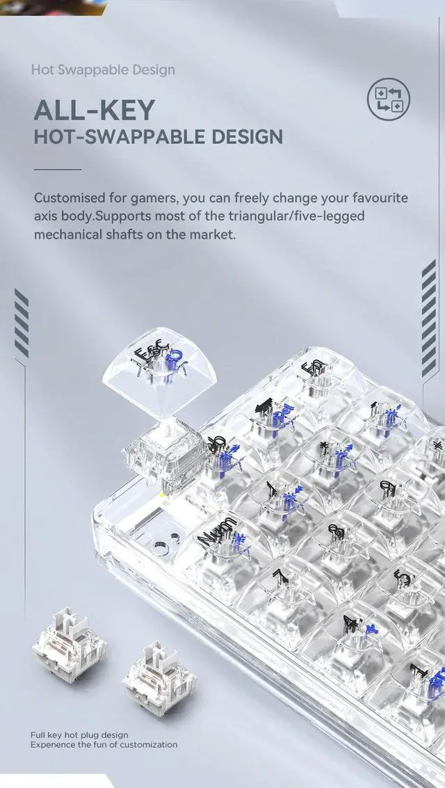 Alt view image 7 of 7 - K21 21-Key Mechanical Keyboard, BT/2.4Ghz/USB-C Connection