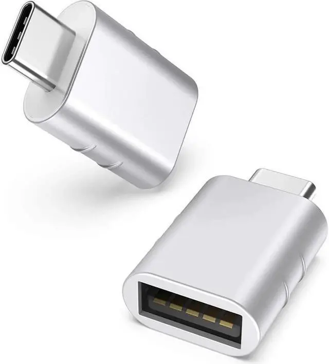 Main image of USB C to USB Adapter Pack of 2 USB C Male to USB3 Female Adapter Compatible with MacBook Pro 2021 iMac iPad Mini 6/Pro MacBook Air 2022 and Other Type C or Thunderbolt 4/3 Devices Space Silver
