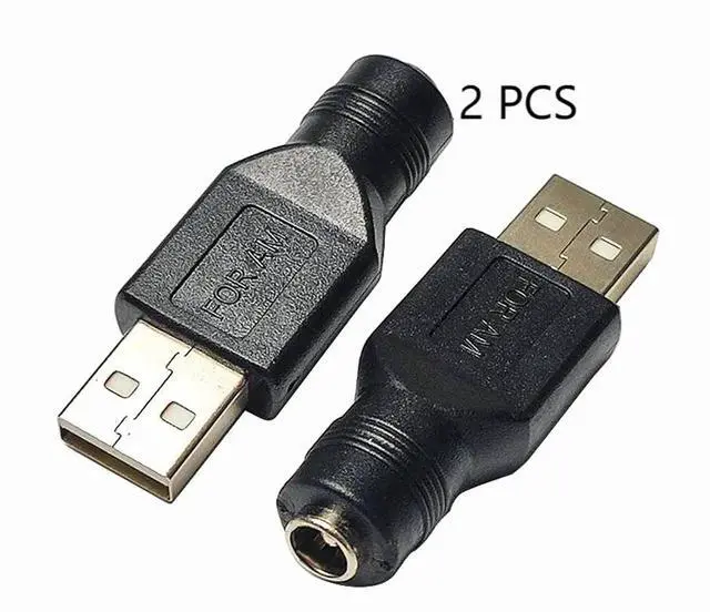 Alt view image 7 of 7 - USB to DC Power Adapter USB 2.0 A Male to DC 5.5x2.1mm Female Connector DC5521 Female to Type A Male Adapter for Laptop PC Smart Phone 2 PCS