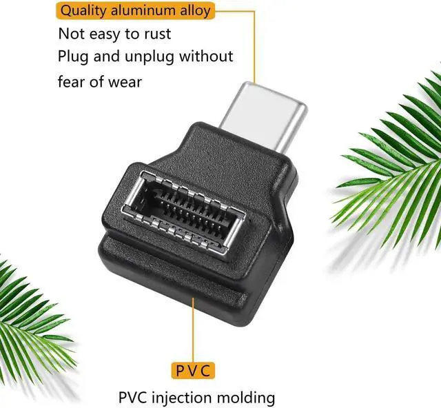 Alt view image 5 of 7 - USB 3.1 Type E to Type C Extension Adapter,(5Gbps) Internal Connector,Right Angle USB C Male to Type E Female Adapter CompatibileUSB3.0 -Black