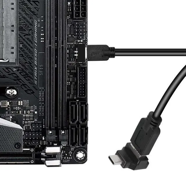 Alt view image 2 of 7 - USB 3.1 Type E to Type C Extension Adapter,(5Gbps) Internal Connector,Right Angle USB C Male to Type E Female Adapter CompatibileUSB3.0 -Black