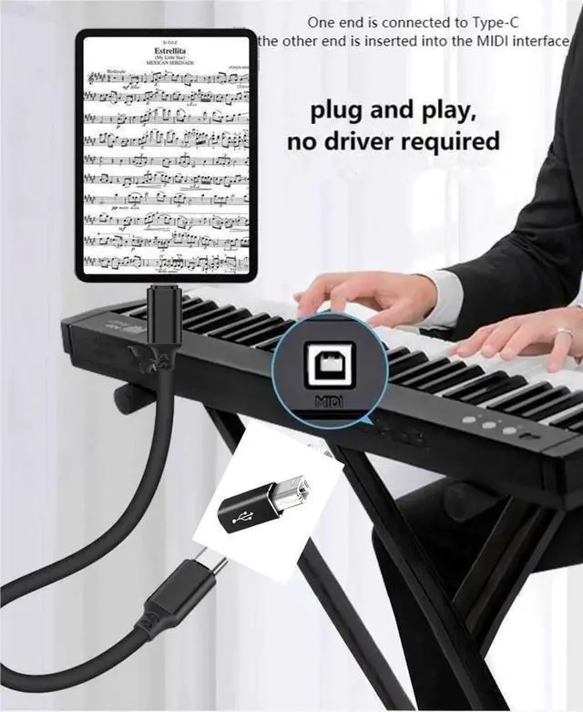 Alt view image 5 of 7 - USB C Female to Printer Male USB B Convert Adapter Type C to MIDI Connector for Printer MIDI Electric Piano &Type-C Device/Laptop 2pcs