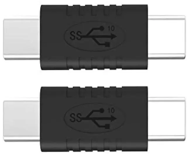 Alt view image 2 of 5 - Type C Male to Type C Male Adapter Support Data Synchronization and Charging USB C to USB C Cable 3.1 Gen 2 10Gbps 60W Converter, 2-Pack