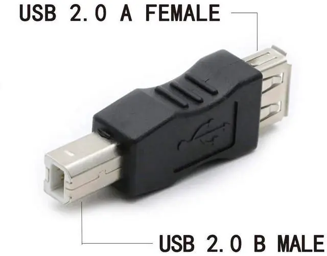 Alt view image 3 of 5 - 3 Pack USB 2.0 AF/BM Adapter Type A Female to USB B Print Male Adapter Connector Converter Plug