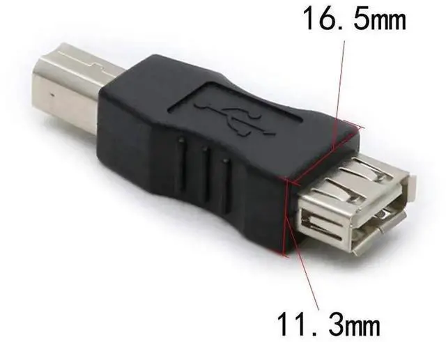 Alt view image 4 of 5 - 3 Pack USB 2.0 AF/BM Adapter Type A Female to USB B Print Male Adapter Connector Converter Plug