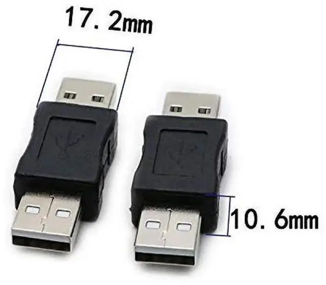 Alt view image 4 of 5 - 2 Pack USB Male to USB Male Gender Changer Adapter Coupler Converter