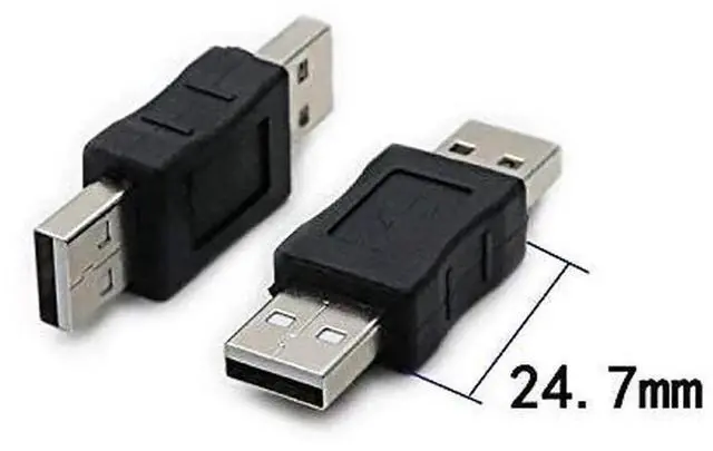 Alt view image 3 of 5 - 2 Pack USB Male to USB Male Gender Changer Adapter Coupler Converter