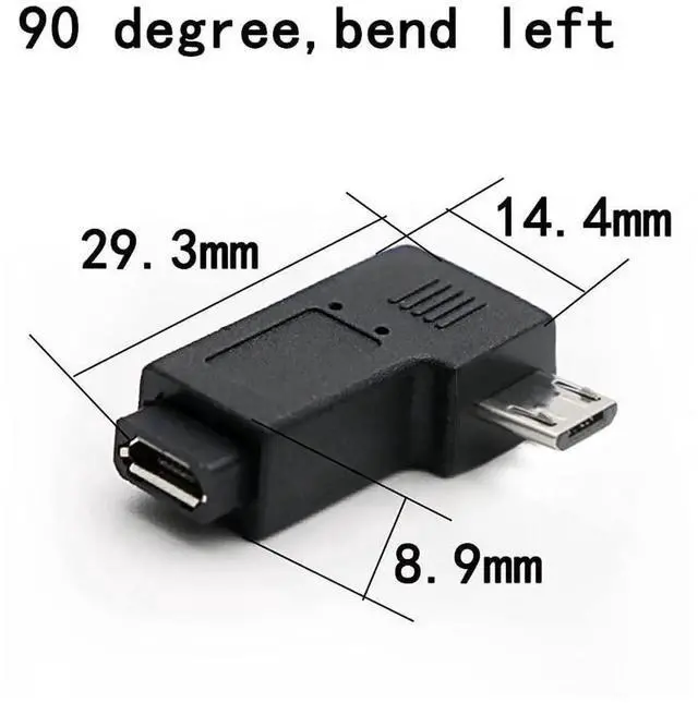 Alt view image 4 of 5 - Micro USB to Micro USB Adapter, 90 Degree Left & Right Angled Android Connector, 3-Pack