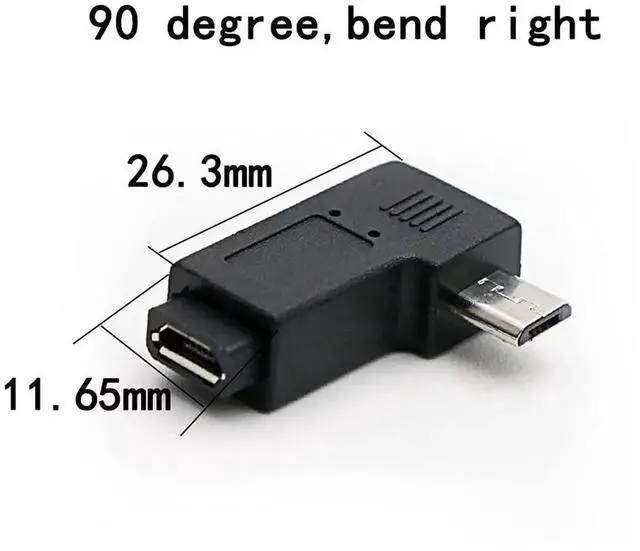 Alt view image 3 of 5 - Micro USB to Micro USB Adapter, 90 Degree Left & Right Angled Android Connector, 3-Pack