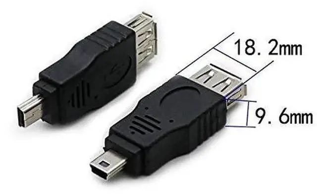 Alt view image 5 of 5 - 2 Pack USB 2.0 Mini USB Male to Type A Female OTG Adapter Connector Converter Coupler